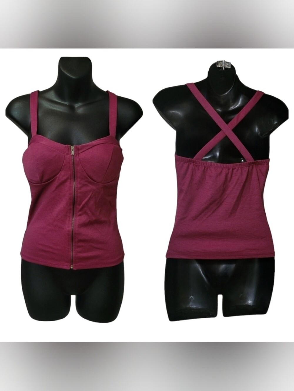 NWT Full Tilt Zip Front Corset Top Sz M